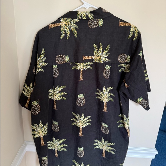 Vintage Joe Marlin Palm Tree/Pineapple Black Button Up Vacation Summer Size XL - Picture 5 of 7